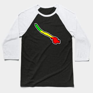 Galiano Island Silhouette in Rastafarian Flag Colours - Rasta Pattern - Galiano Island Baseball T-Shirt